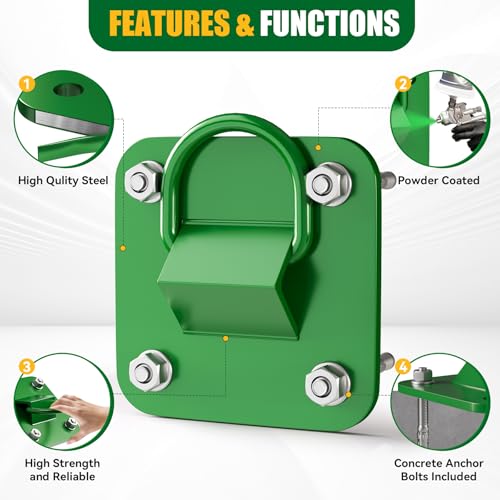 D Ring Anchor Plate, Reusable Concrete Anchor Plate, 1 Pack