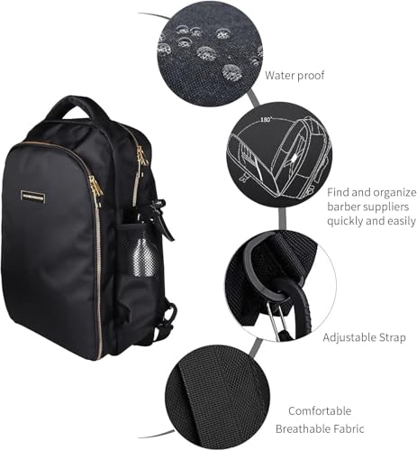 Barber Supplies Backpack Professional &Bigger Size, Professional Hair Cutting Tools Bag ,Large Capacity,Casual Gray,Three layer,Mobile Barber Accessioes Station for Barbers ，with A Hair Cutting Mat
