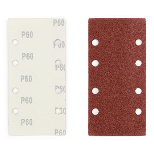 Sanding Sheets, Set of 40 | 93x190mm | 10 Sheets Each of 60 / 80 / 120 / 240 Grit | Self-Adhesive | For Orbital Sanders | Sandpaper | Abrasive Sheets