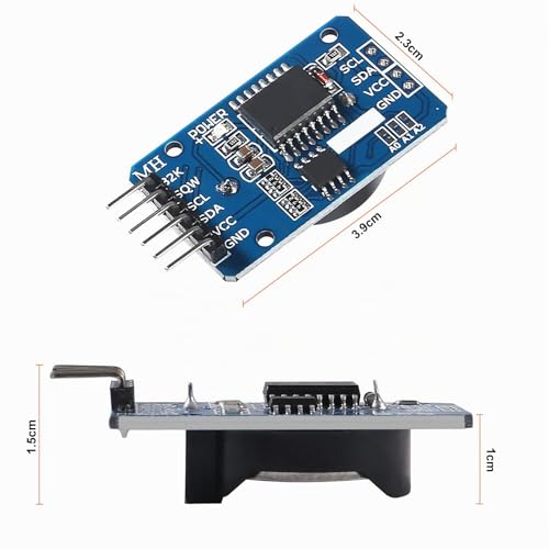 RTC IIC Precision Clock Module, QIQIAZI Real-time Module Clock RTC Sensor with Battery Compatible with Arduino (Pack of 5) 5 PCS