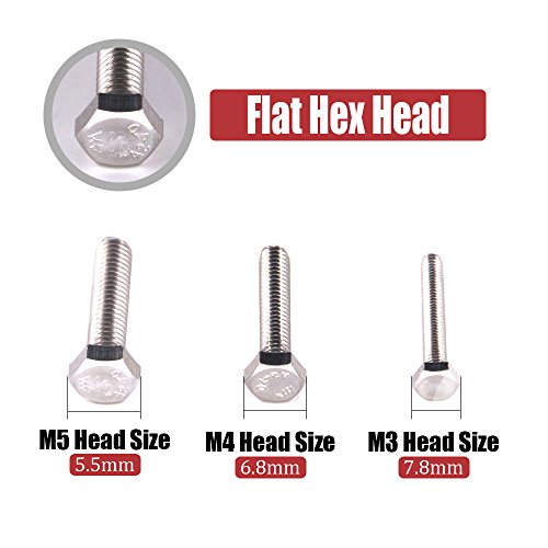 Hilitchi 705-Pcs M3 M4 M5 Hex Hexagon Head Cap Machine Screws Bolts Nuts Flat and Lock Washers Assortment Kit, 304 Stainless Steel, 8 to 20mm Length, Full Thread