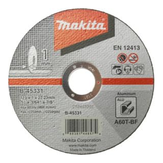 Makita B-45331 Cutting Disc Aluminum 125 x 1.0 mm Thin for Aluminum Pipes or Aluminum Profiles A60T-BF EN12413