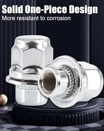 GAsupply 12x1.25 Lug Nuts, 20pcs OEM Mag Seat 13/16" Hex, 1.46" Length M12 x 1.25 1.46" Tall - Mag Seat Silver