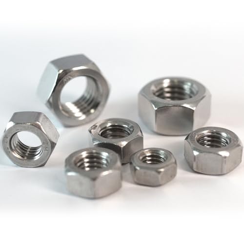 1-1/4"-7 Hex Nuts (6pcs), 304 Stainless Steel (18-8), Hardware, UNC, Coarse Thread, SAE, ASME B18.2.2 1-1/4"-7