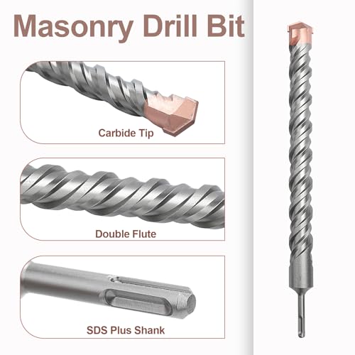 1" x 31.5" (25x800mm) SDS Plus Masonry Drill Bit, Rotary Hammer Bit 1 inch ( 25mm ) 31.5 inch / 800mm Length