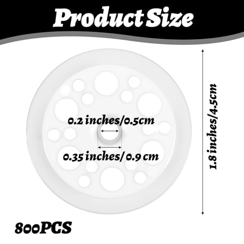 1.77 Inch/45 mm White Plastic Washers Foam Board Insulation Load Spreading Polypropylene Washers for Fixing and Supporting Rigid Foam Spreading for Screws Nail (800 Pcs)
