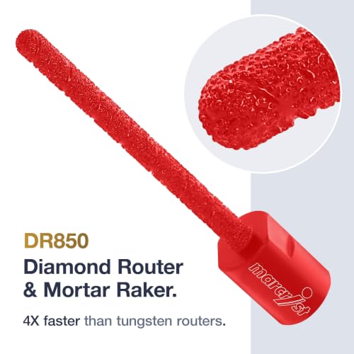 Marcrist M14 Mortar Rake Bit 8mm x 100mm - Diamond Mortar Raking Tool for Deep Joints, Air Bricks & brick removal - Dry Use for Angle Grinders (214HR)