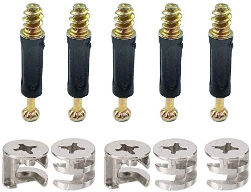 50 Sets Furniture Connecting Cam Lock Fittings with Dowel Cam Lock Connectors Furniture Fastener Screws Nut for Wardrobe and Cabinet (Pack of 2) One Size (Pack of 2)