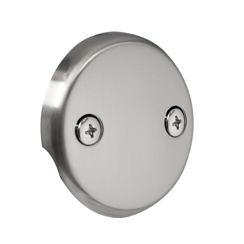 Westbrass 597244-07 White 1-1/2" Tubular Pull & Drain Bath Waste Drain Kit with 2-Hole Overflow Faceplate, Satin Nickel 1 Pack