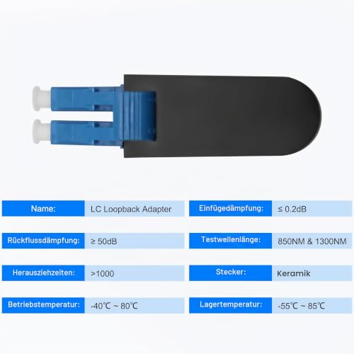 XMSJSIY LC/UPC Fibre Optic Tester Loopback Connector Duplex Singlemode LC 9/125 Tester Connector Standard LWL Circuitors Signal Test LC Adapter for Test Application - 2 Pieces