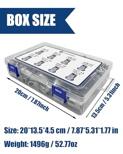 505 Pcs Stainless Steel SAE Rivet Nut Assortment Kit SAE-Stainless Steel-505pcs