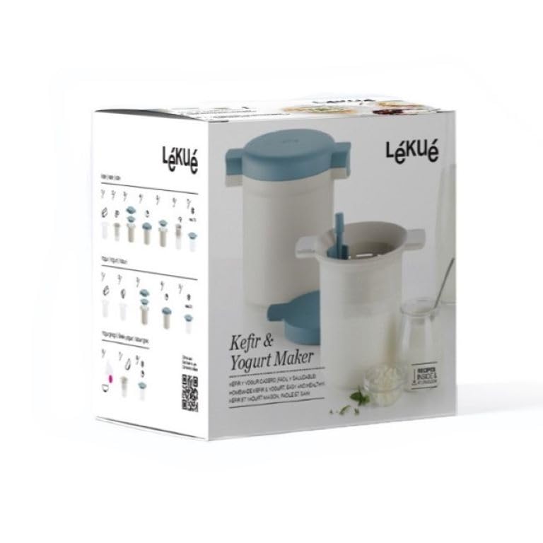 Lékué Kefir & Yogurt Maker | All-In-One Kit - Heat the Milk, Ferment, Filter & Preserve with No Electricity Needed | Easy to Use with Recipes Included like Matcha Yogurt | Healthy Natural Probiotics