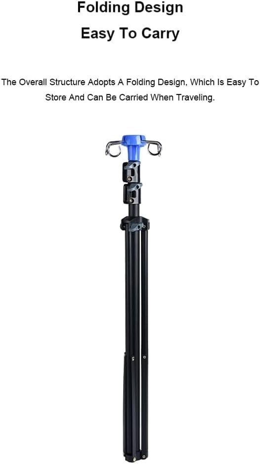 6.5 Feet Portable Folding Infusion Stand, 4 Hooks, 3 Legs, Drip Bag Stand, Height Adjustable, Foldable Infusion Stand for Travel and Home Care Black