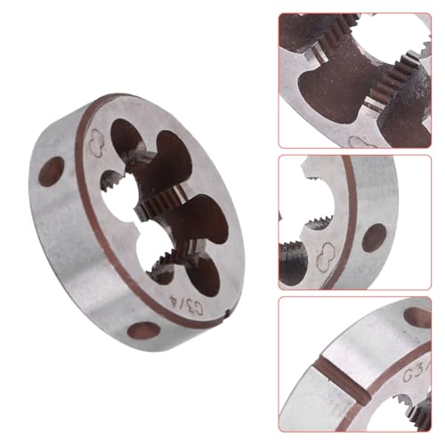 Tiiyee Round Thread Die G3/4 Pipe Tap Alloy Steel | Male Thread Die for Pipes Precise Cutting Function for Hand Tools Pipe Repair Metric Imperial Threads
