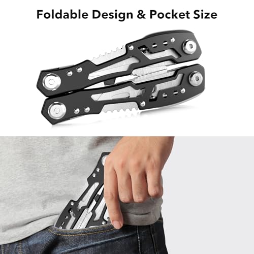 14-In-1 Multitool with Safety Locking, Professional Stainless Steel Multitool Pliers Pocket Knife, Bottle Opener, Screwdriver with Nylon Sheath ，Apply to Survival,Camping, Hunting and Hiking 6 Pcs