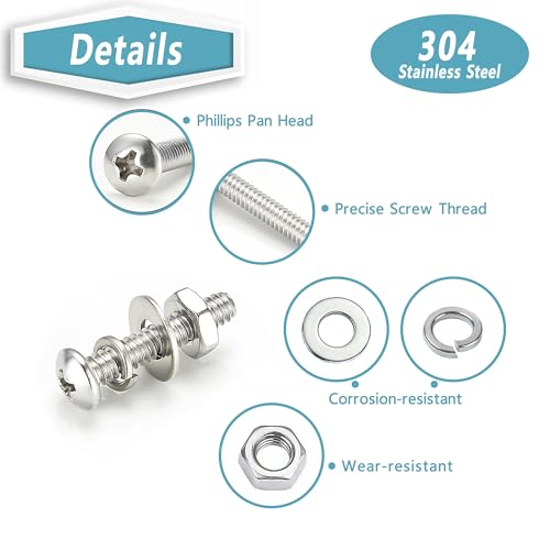 920 Pcs #4-40#6-32#8-32#10-24 Phillips Pan Head SAE Screws Kit and 2000 Pcs M2 M5 M4 M5 Hex Socket Button Head Screw Assortment Black Zinc Galvanized