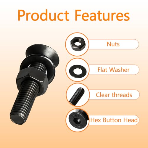 1715Pcs M2 M3 M4 M5 Screw Kit - 3D Printer Mini Screw, Allen Head/Flat Head/Countersunk Bolt/Screws, Metric Bolts Assortment, Black Nuts and Bolts for Mechanical Hardware M2/3/4/5-1715Pcs