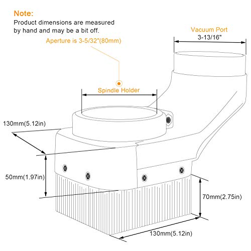 Daedalus NL330 CNC Dust Shoe, Spindle Dust Shoe Cover Cleaner for CNC Router 80 mm Spindle Motor Milling Machine Engraving Tool, White 80mm Dust Shoe