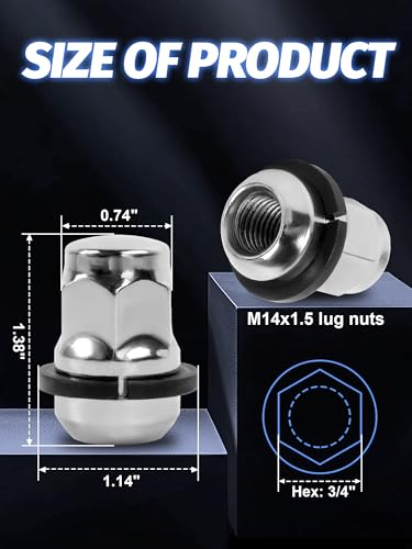 M12x1.5 Lug Nuts 20PCS for Accord 12×1.5 20pcs，1.38IN