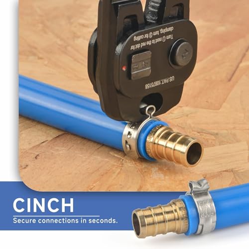 iCrimp PEX Crimping Tool Kit with Clamps, Cinch & Removal Tool for 3/8"-1" Crimp-Cut-Clamp Kit (Boxed)
