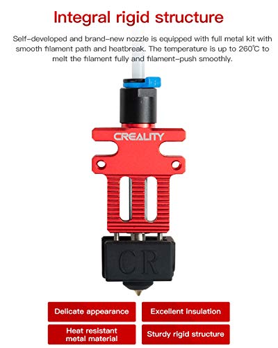 Creality CR-6 SE 3D Printer Parts Hotend Kit, Aluminium Alloy Extruder Hotend Nozzle Kit, with Teflon Tube, MK Nozzle, Heat Block and Silicone Sock for 3D Printer CR-6 SE/CR-6 MAX/CR-5 Pro