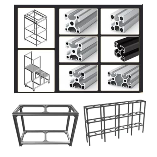 AluProfil 2020 Aluminium Profile 500 mm T Type Black Aluminium Profiles 20 x 20 European Standard Anodised Linear Rail Extrusion Pack of 2 for DIY 3D Printer and CNC L: 500mm 2-2020T Black