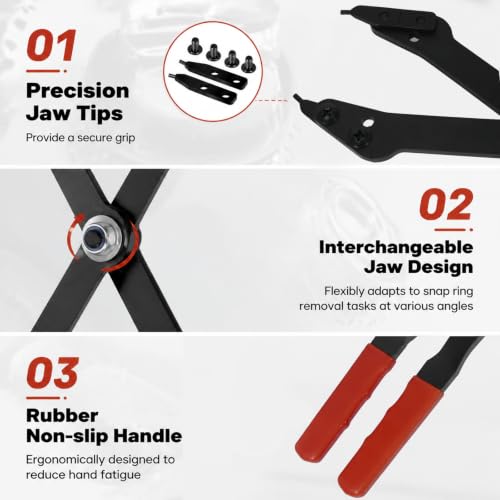 1489-26" Internal Retaining Ring Pliers,Heavy Duty Snap Ring Removal Pliers