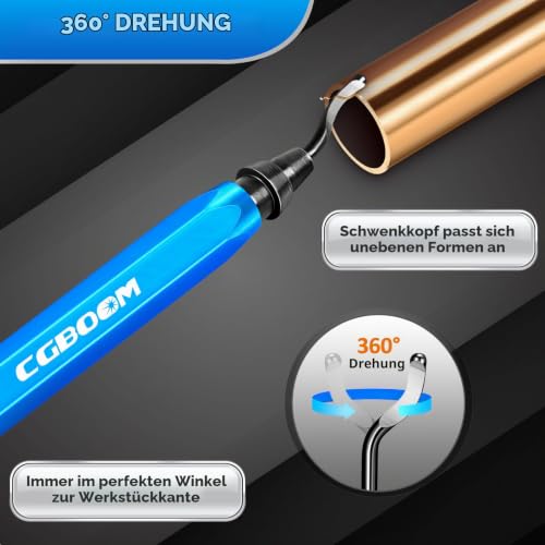 CGBOOM Universal Deburring Tool Metal Handle Hand Deburring with 10 Pieces Replacement Blades, 360° Rotating Blade Cutting Tool for 3D Printer, Plastic, Aluminium and Stainless Steel