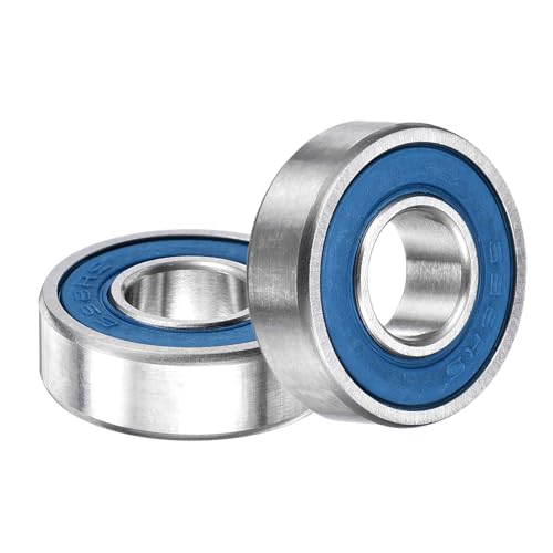 sourcing map 8 Pcs 698-2RS Deep Groove Ball Bearing, 8x19x6mm Double Rubber Sealed and Pre-Lubricated, Chrome Steel Micro Bearings, (ABEC7, Z4 Low Noise)