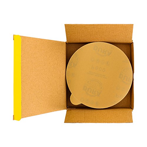 Dura-Gold Premium 6" Gold PSA Sanding Discs - 600 Grit (Box of 50) Pure Gold Superior Tack Cloths - Tack Rags (Box of 12)