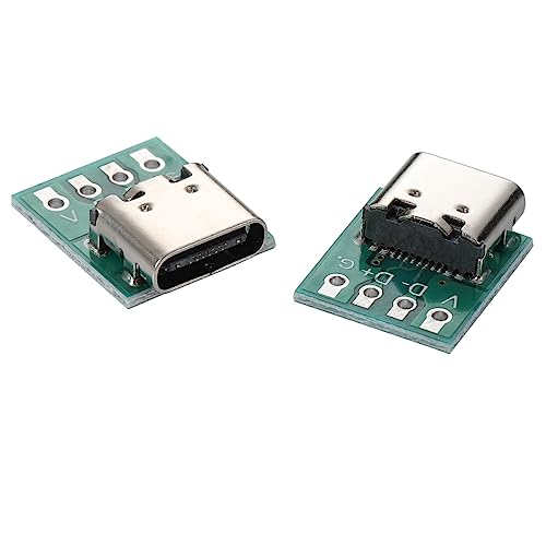 Greluma 6PCS 16 Pin Type-C Male to 2.54mm PCB Adapter USB C to DIP 4 Pin for Charging and Data Transfer USB C DIP-6