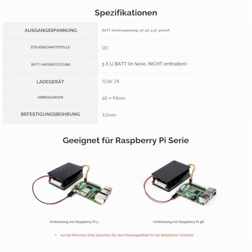 Waveshare Uninterruptible Power Supply UPS Module Supports Charging and Power Output at the Same Time 3S & 5V 5A Output