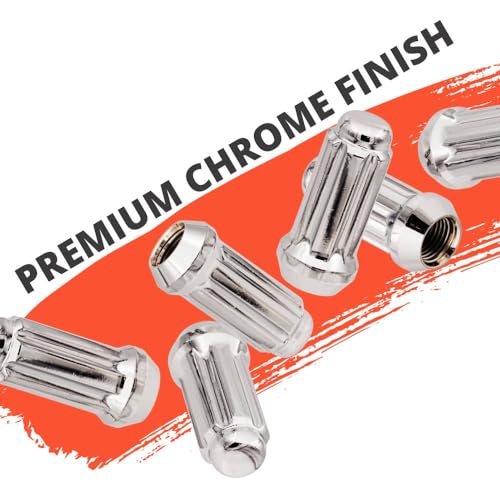 West Coast Wheel Accessories Chrome 14x1.5 Bulge Acorn Spline Lug Nuts 1.9" 6 Lug Install Kit, m14x1.5 Lug Nuts, 14x1.5 Lug Nuts 6 Point Spline, 60 Degree Conical Seat, Total of 24 Lug Nuts with Key
