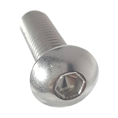 Fastenere Button Head Socket Cap Screws - 8-32 x 7/16" (50 Pack) Stainless Steel 18-8, Full Thread, Bright Plain Finish, Corrosion-Resistant, Machine Thread, Easy to Install w/Allen Socket Drive 8-32 x 7/16" (50 Pack)