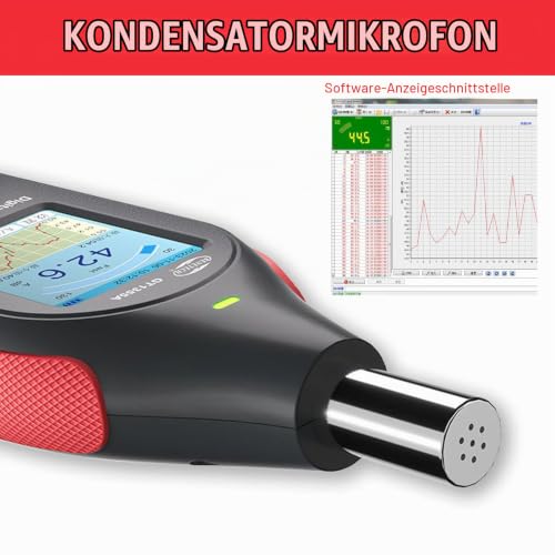 Sound Level Meter Decibel Meter with Data Logger 43,000 Records A/C Frequency Rating Real Time Sampling USB/PC Port Rechargeable with Alarm for Precise Noise Measurement