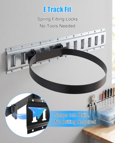 E Track Bucket Holder, 5 Gallon Bucket Hanger Wall Mount Rack Organizer 5 Gallon Bucket Rack (2 Pcs)