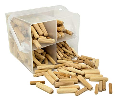 Titebond III Ultimate Wood Glue 1414 16oz and Wen 400-Piece Fluted Dowel Pin Variety Bucket with 1/4, 5/16, and 3/8-inch Dowels
