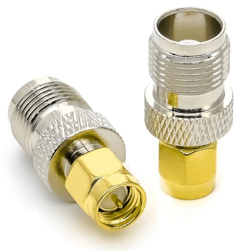 2 x SMA TNC Coaxial Adapter SMA Male to TNC Female Low Loss TNC to SMA Coaxial Cable Connector for WiFi Radio LTE Antenna Router Antennas
