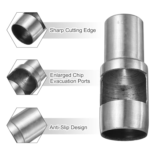 HARFINGTON Leather Round Hole Punch, 45mm Hollow Hole Puncher Cutter Carbon Steel Circle Hole Punching Cutting Tool for Belt/DIY Leather Craft 1