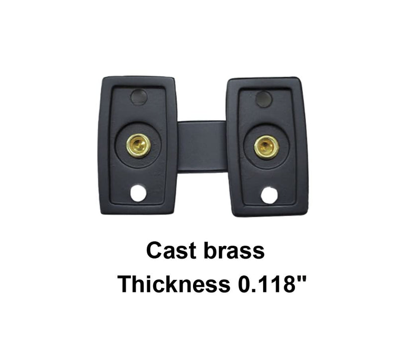 QCAA Solid Brass Shutter Bar/Door Latch, 7/8" x 2-3/32", Classic Bronze, 2 Pack, Made in Taiwan