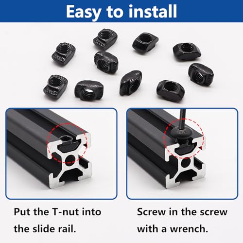 260PCS M3 M4 M5 T Nuts Screws Kit + 210PCS T Slot Aluminum Extrusion Hardware Accessories, M5 T Slot Nuts Screws Kit