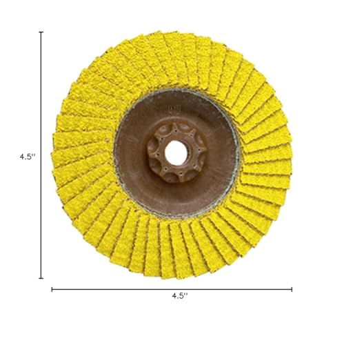 CS Unitec PLANTEX SunFire Ceramic Trimmable Flap Disc, Eco-Friendly 80 Grit Grinding Wheel, 4.5" Dia., 5/8" x 11 Hub, Made in Germany, 10 Pack Abrasive Wheels 4.5" 80 Grit, 5/8"x11 Hub