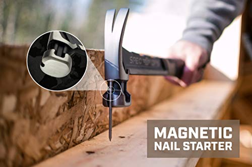 Spec Ops Tools Nailing Hammer for Carpentry & Demolition, Magnetic Nail Holder, Rip Claw, 20 Oz 20 Oz Nailing Hammer