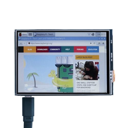 ELEGOO 3.5 Inch TFT Touch Display 480 x 320 SPI Compatible with Raspberry Pi | Pen for input, CD contains tutorial in German, compatible with Raspberry Pi 3/2/B+/A+