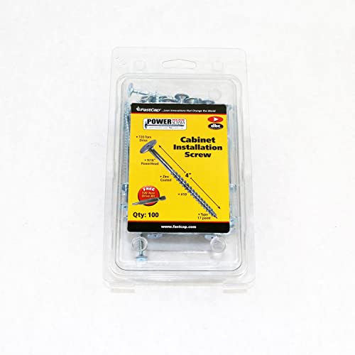 FastCap PowerHead Wood Screws, 4", T20 Torx Drive, 100-Pack