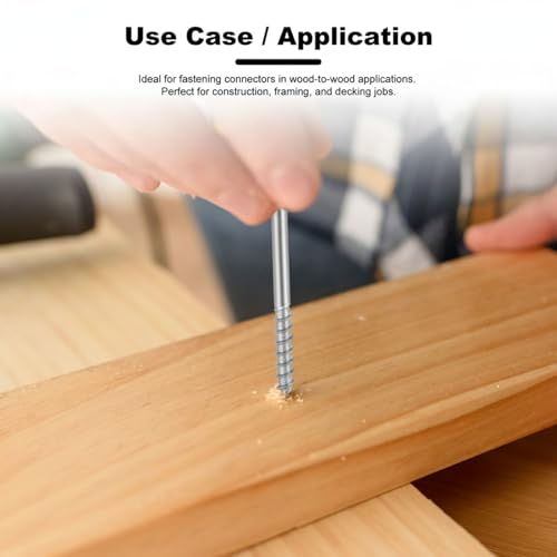 VCTGAM® SD Connector Screws SD9212R200 – 9 x 2-1/2", 1/4" Hex Head, Structural Framing Joist Hanger Screws, Prem-Galvanized High-Strength Corrosion & Deformation Resistant Wood Screws, (200-Qty) 200