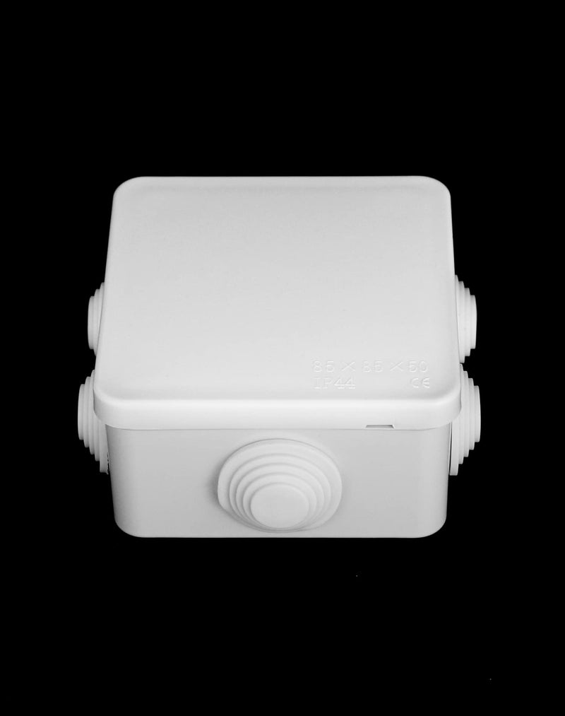QWORK Pack of 2 surface-mounted junction boxes, junction boxes, waterproof, dustproof, IP65, ABS plastic, universal electrical project housing, white, 85 x 85 x 50mm