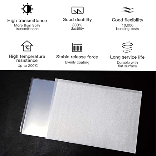 6PCS FEP Film 200x140x0.15mm, FEP Release Film for ELEGOO Mars 2, Mars 2 Pro, Mars 3, Photon Mono, Mono 4K, Mono SE, Halot One, Voxelab Proxima LCD Resin 3D Printers…