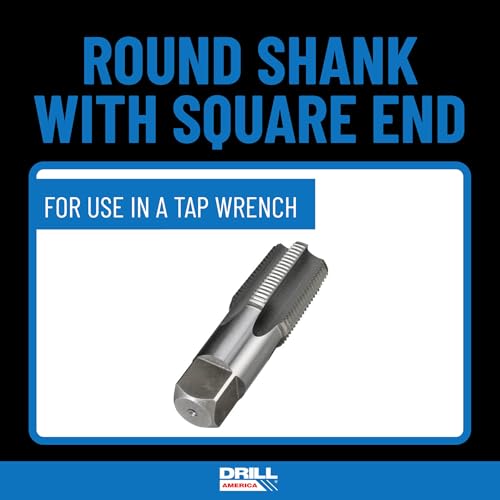 Drill America 1-1/2"-11-1/2" NPT Pipe Tap , Carbon Steel, DWTPT Series 1-1/2"-11-1/2"