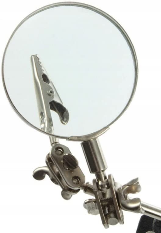 Retoo soldering aid third hand with 2.5X magnifying glass and 2 helping hands, soldering station with magnifying lamp and 2 flexible metal arms for craft lovers, welders, jewelry makers, soldering iron station, soldering accessories